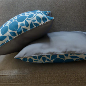 Leaf Design, teal and light grey