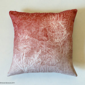 Thistle Design, burgundy and beige