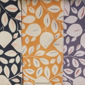 Leaf design, 3 colour samples