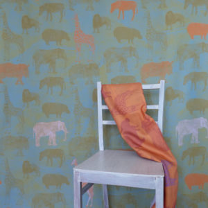 Africa, blue and green colourway