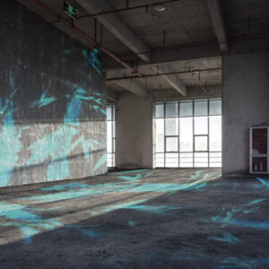 carpet and mural painting for an industrial space - visual